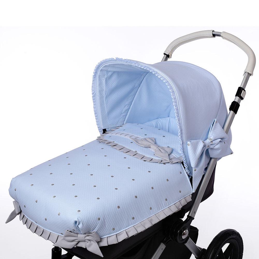 Colcha Capazo Carro Bebé 828 Plisados Celeste Bebiti By Nanetes