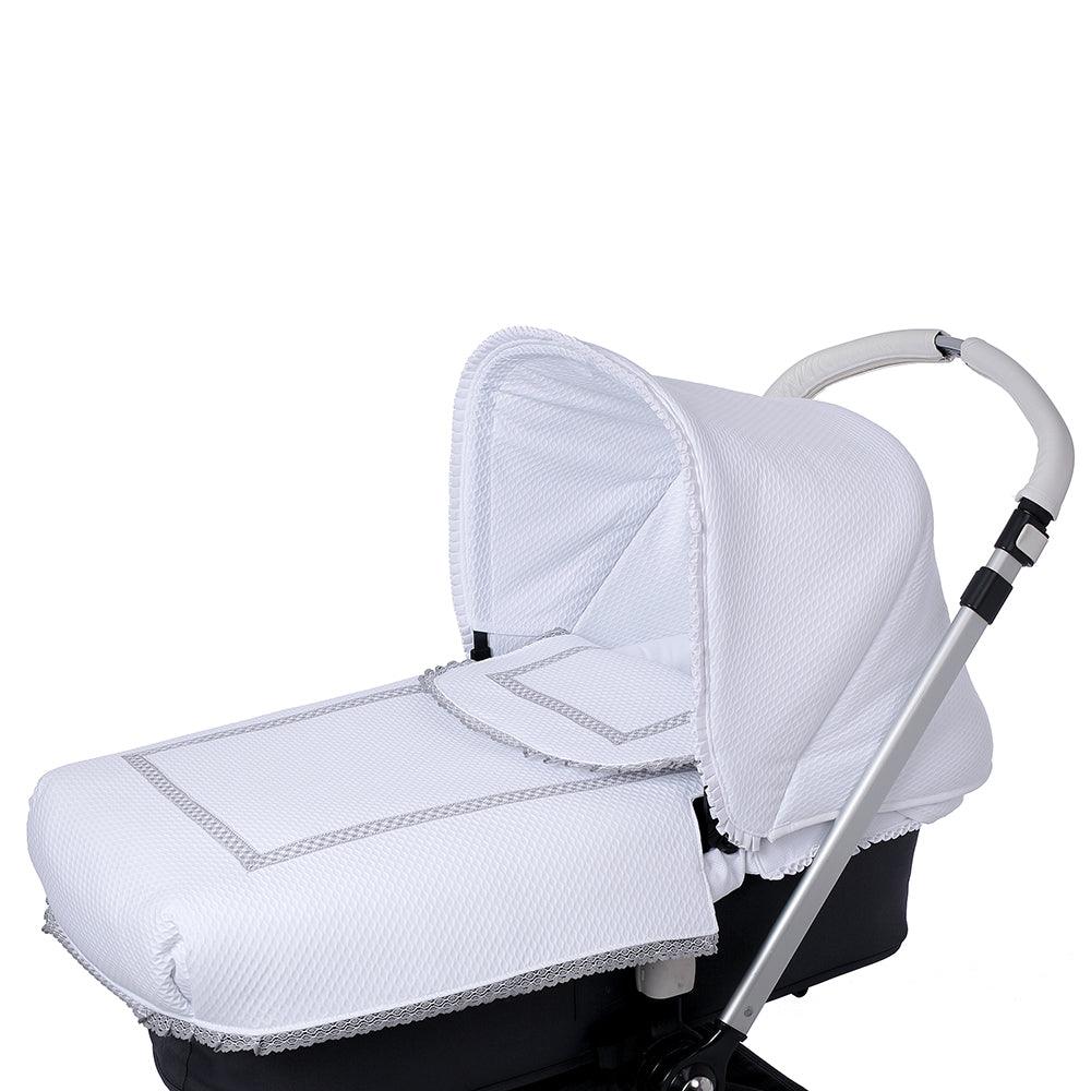 Colcha Capazo A Medida Carro Bebé Napoles Blanca Bebiti By Nanetes - Nanetes #