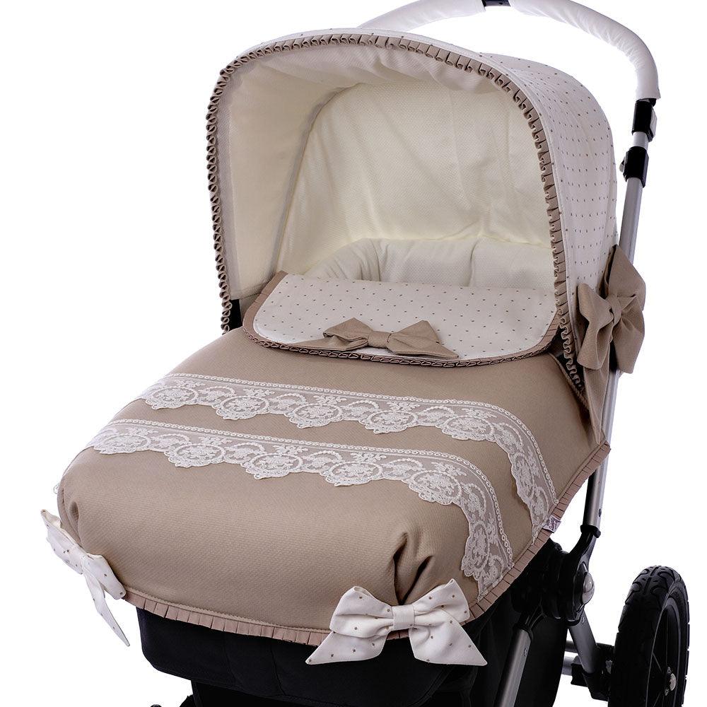 Colcha Capazo A Medida Carro Bebé Camel Puntillas Bebiti By Nanetes - Nanetes #