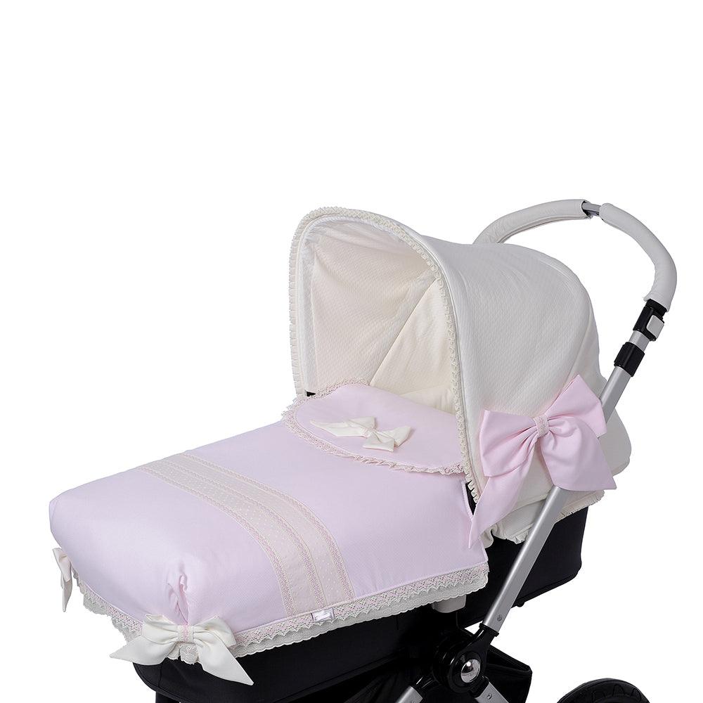 Colcha Capazo A Medida Carro Bebé Piqué Canutillo Rosa By Nanetes - Nanetes #