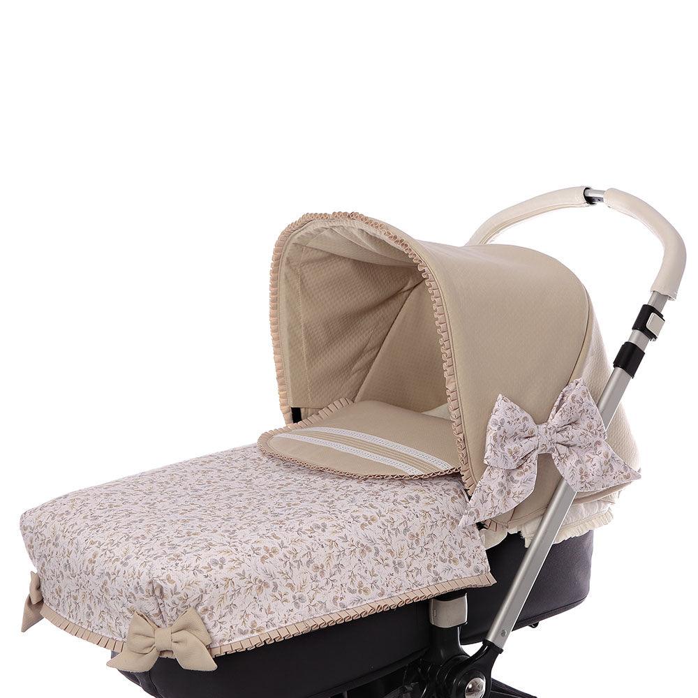 Colcha Capazo Bebé A Medida Carro 205 Flores Camel Bebiti by Nanetes - Nanetes #