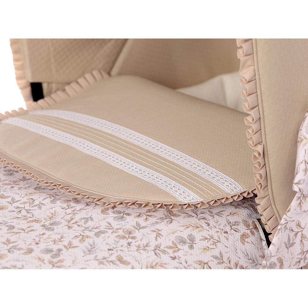 Colcha Capazo Bebé A Medida Carro 205 Flores Camel Bebiti by Nanetes - Nanetes #