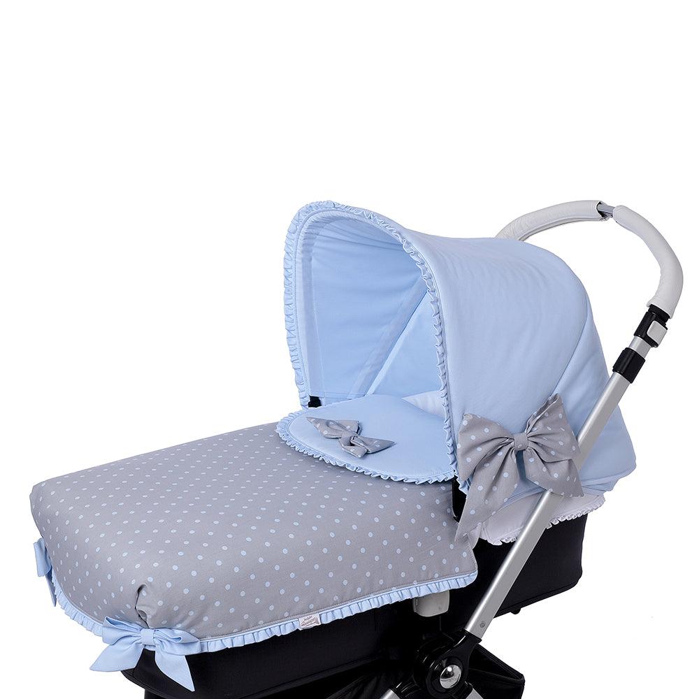 Colcha Capazo A Medida Carro Bebé 740 Gris Topos Bebiti By Nanetes - Nanetes #