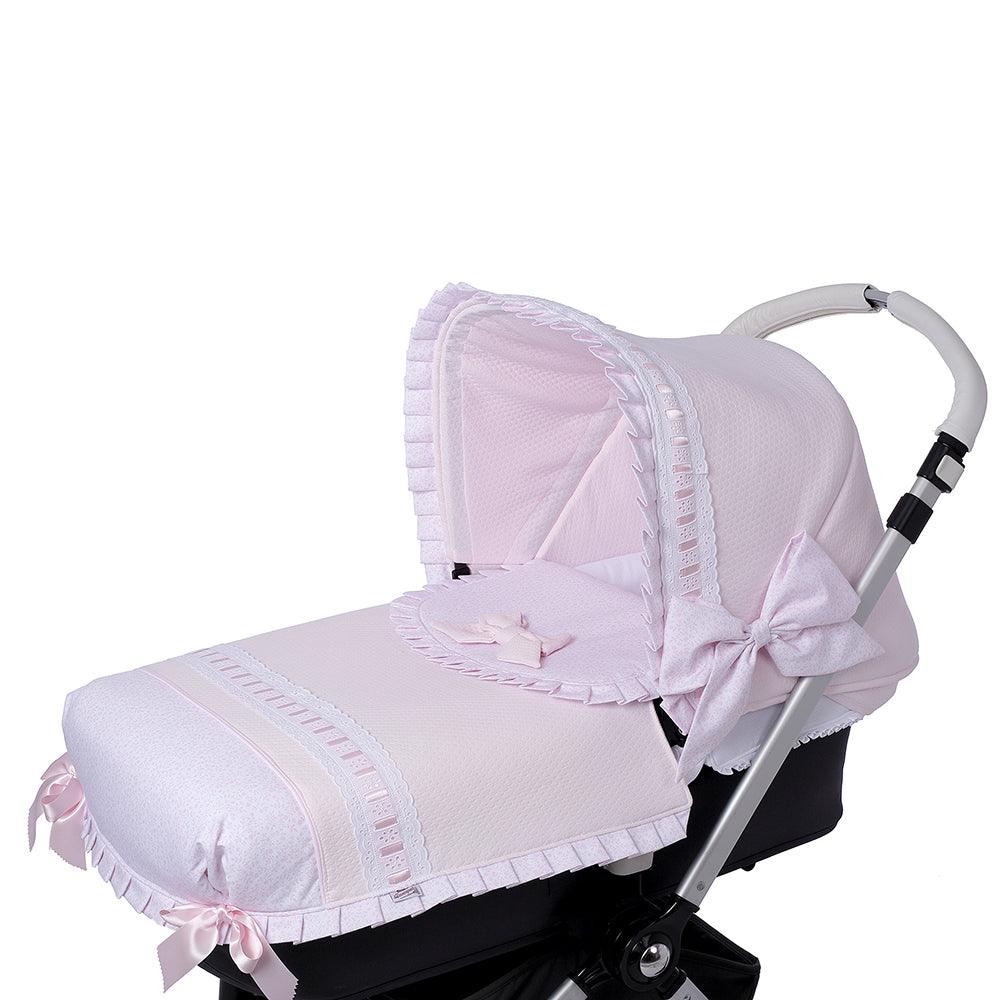 Colcha Capazo A Medida Carro Bebé Liberty Rosa Pasacintas Bebiti By Nanetes - Nanetes #