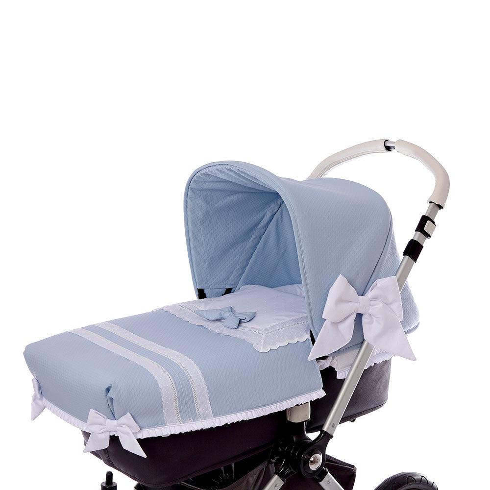 Colcha Capazo A Medida Carro Bebé Napolés Azul Plomo 202 By Nanetes - Nanetes #