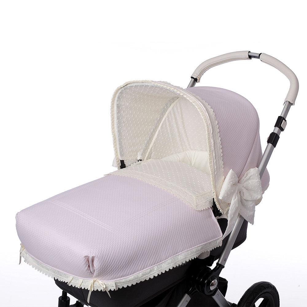 Colcha Capazo A Medida Carro Bebé Napoles Rosa Puntillas Bebiti By Nanetes - Nanetes #