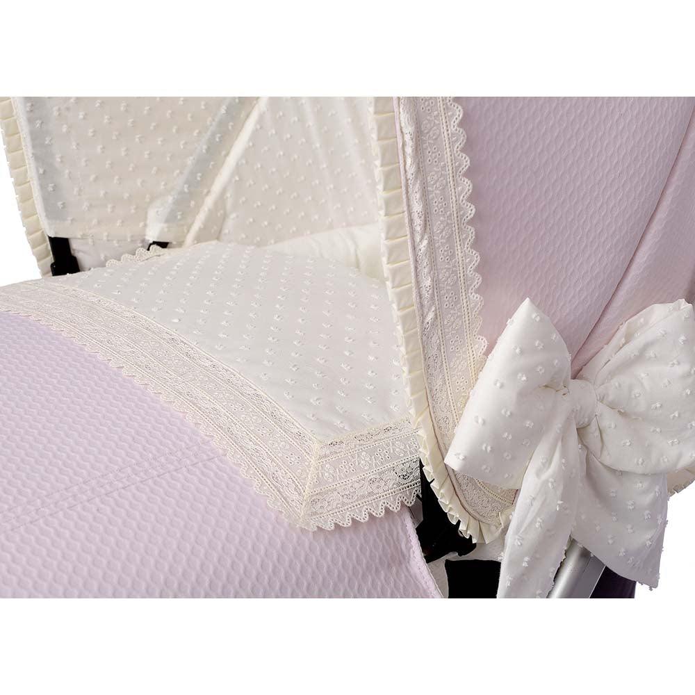 Colcha Capazo A Medida Carro Bebé Napoles Rosa Puntillas Bebiti By Nanetes - Nanetes #