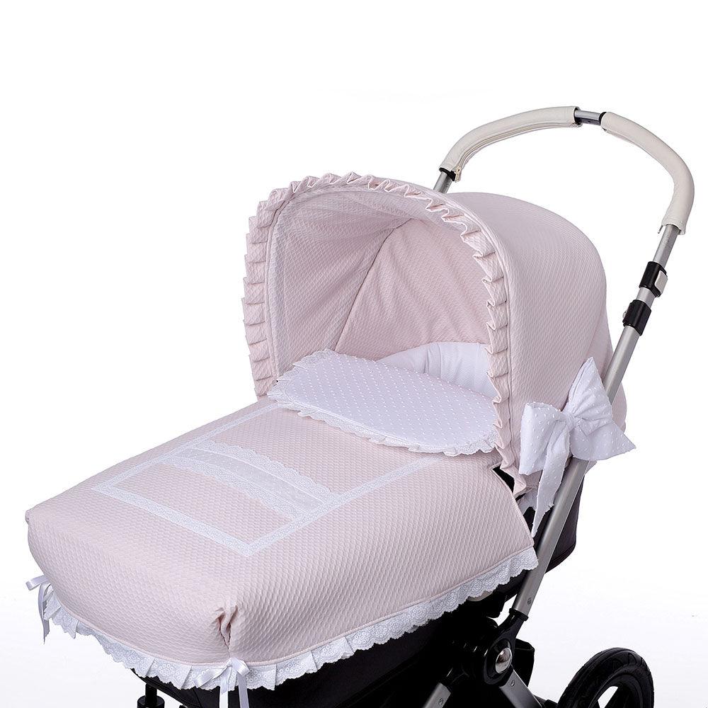 Colcha Capazo A Medida Carro Bebé Napoles Rosa Empolvado Bebiti By Nanetes