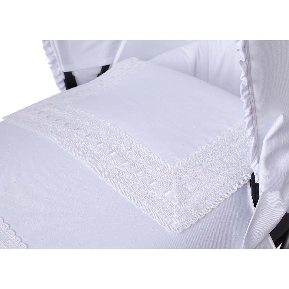 Colcha Capazo A Medida Carro Bebé 684 Blanco Puntillas Bebiti By Nanetes - Nanetes #