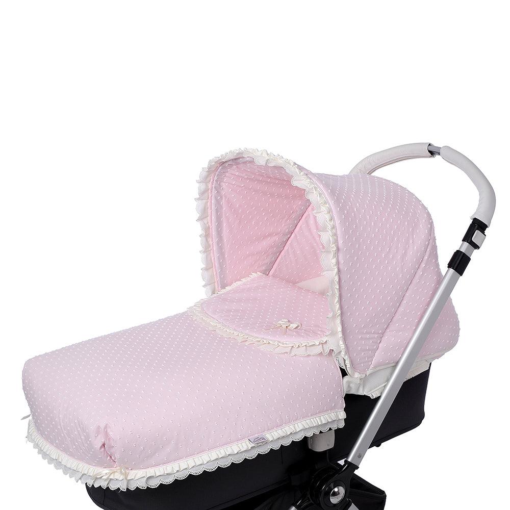 Colcha Capazo A Medida Carro Bebé 752 Plumeti Rosa By Nanetes - Nanetes #