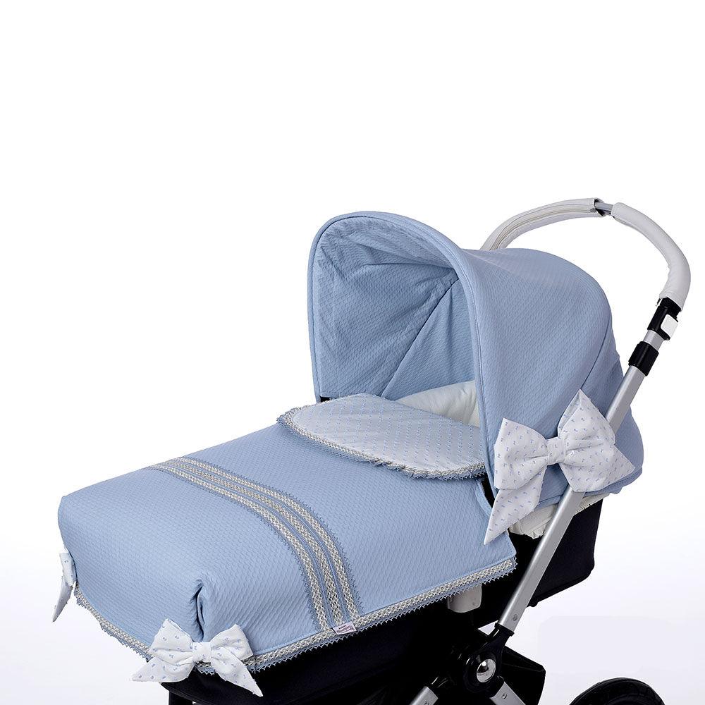 Colcha Capazo A Medida Carro Bebé Napoles Bolillo Plomo Bebiti By Nanetes - Nanetes #