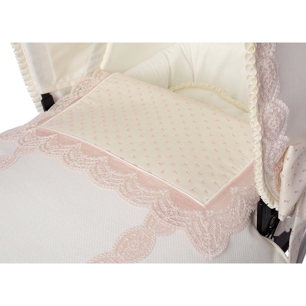 Colcha Capazo A Medida Carro Bebé Puntilla Rosa Bebiti By Nanetes - Nanetes #