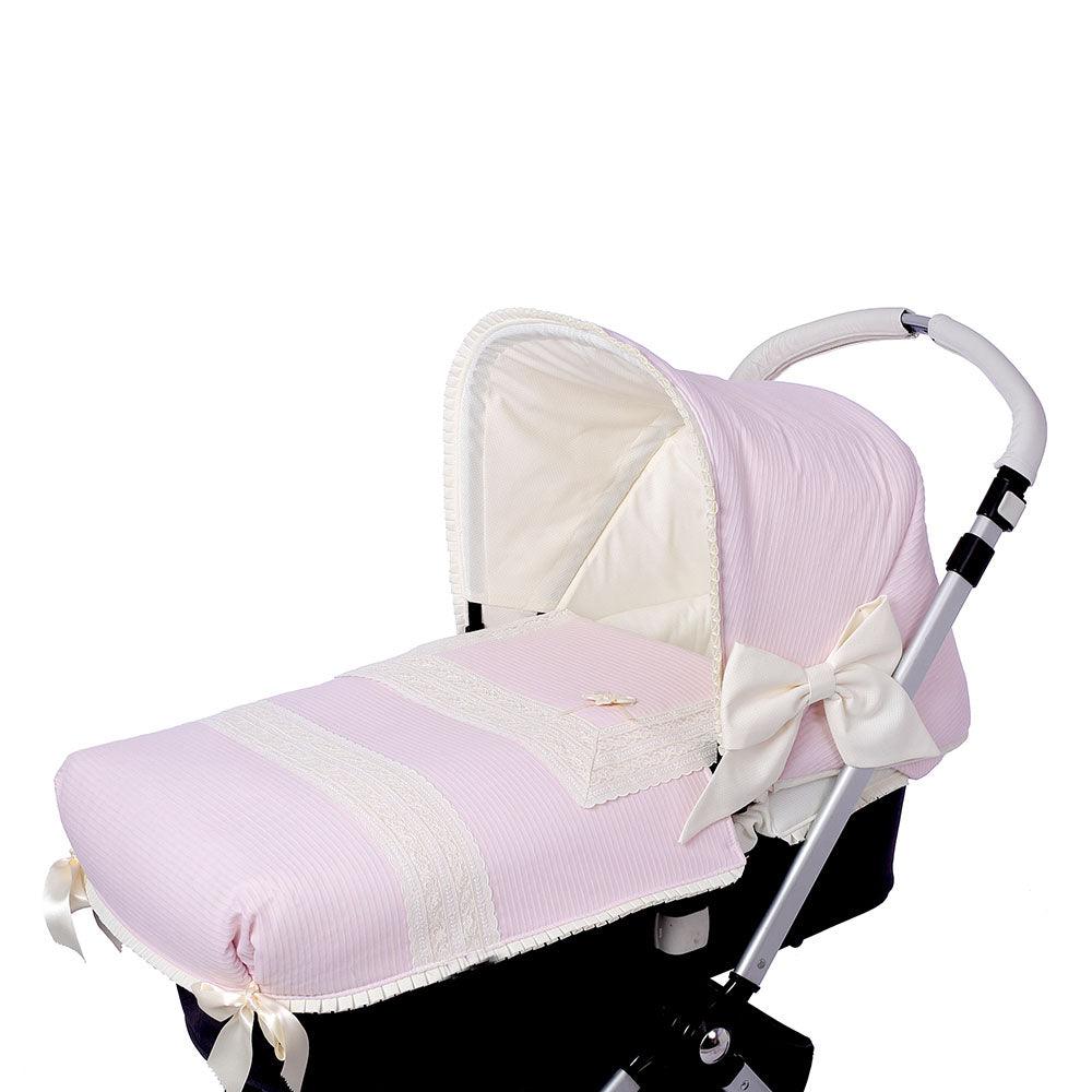 Colcha Capazo A Medida Carro Bebé Rosa Valencienne By Nanetes - Nanetes #