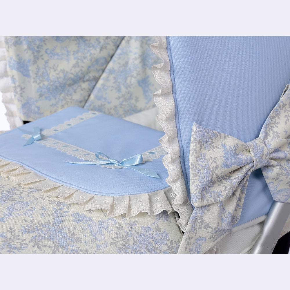 Colcha Capazo A Medida Carro Bebé Toile Jouy Azul By Nanetes - Nanetes #