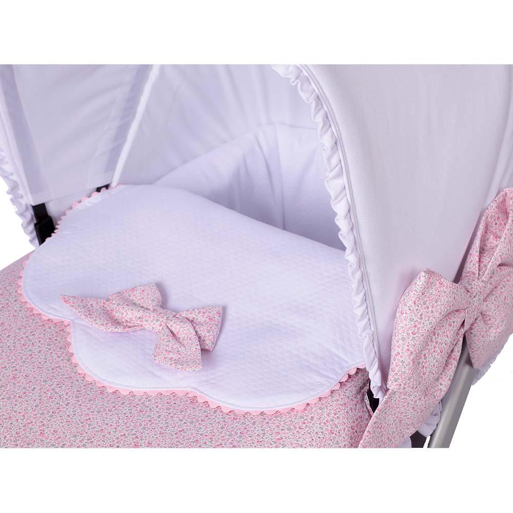 Colcha Carro Capazo bebé 185 Flores Rosa Bebiti Nanetes - Nanetes #