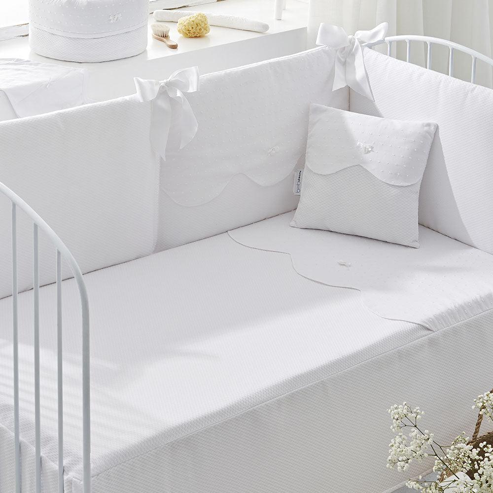 Edredón Cuna Bebé con Chichonera Toscana Blanco Bimbi Class - Nanetes