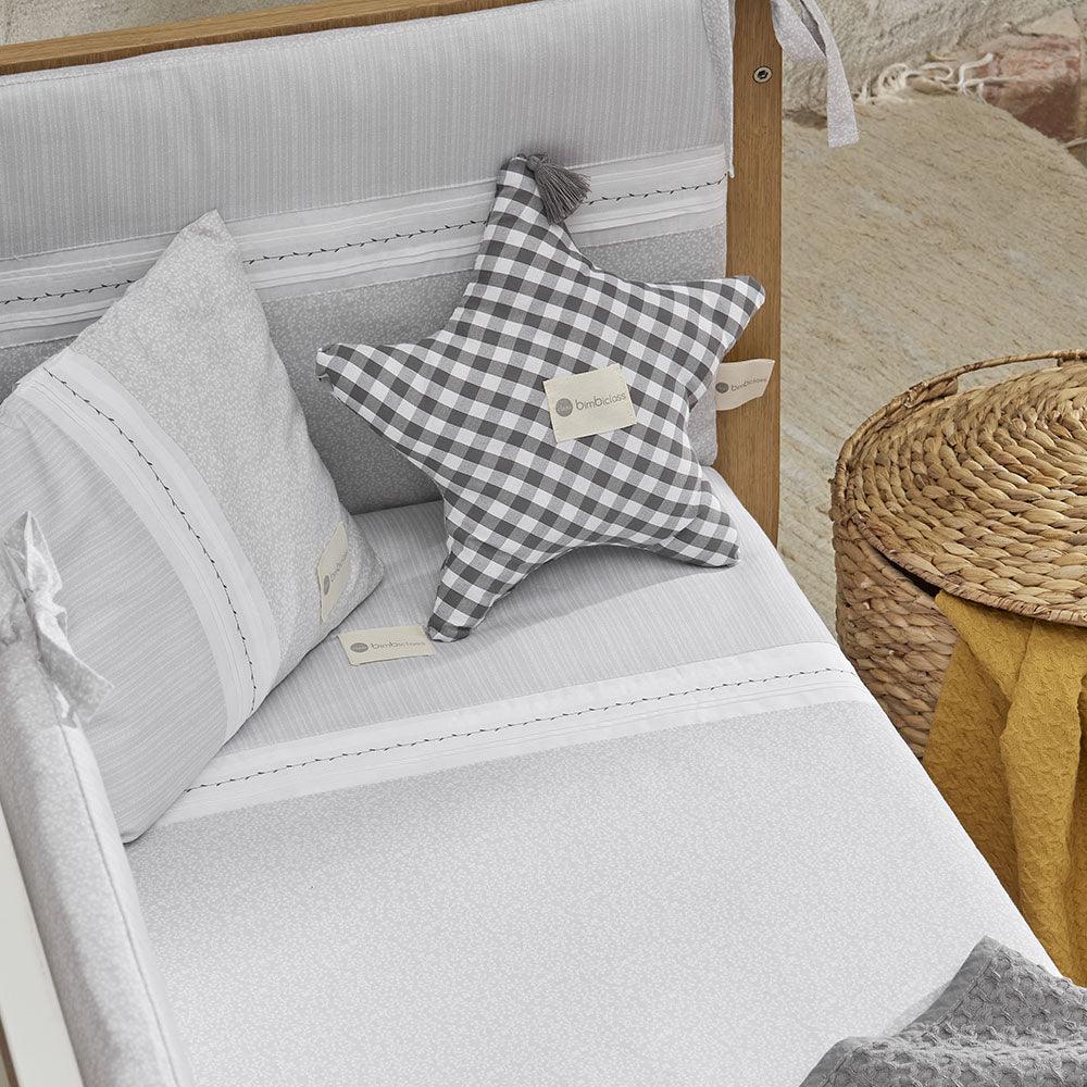 Edredón con Protector Cuna Bebe Provenza Gris Bimbi Class - Nanetes #