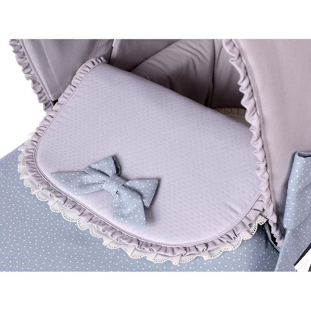 Colcha Capazo Estrellitas 171 Azul Plomo Bebiti Nanetes - Nanetes #