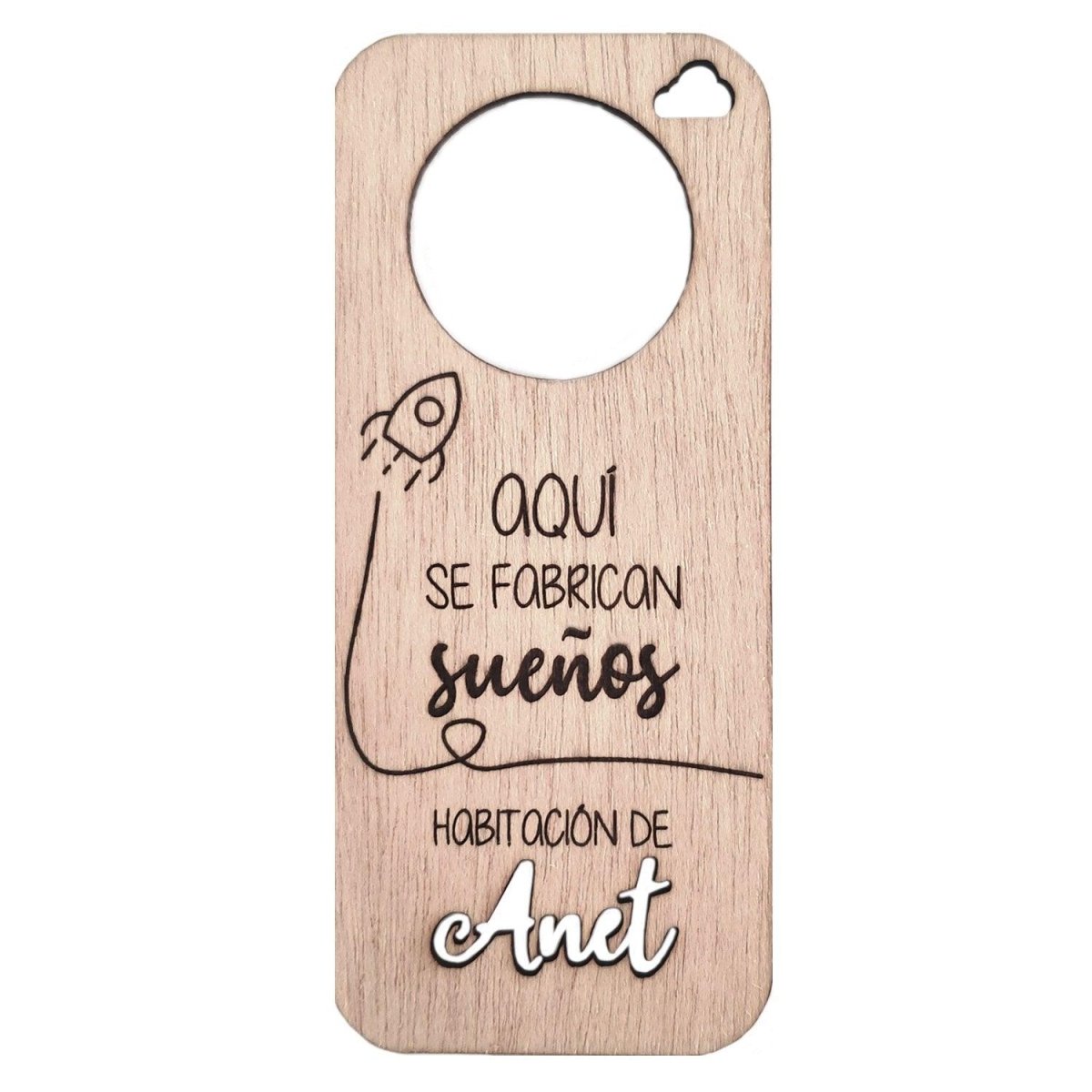 Colgador Puerta Personalizado Cohete - Nanetes