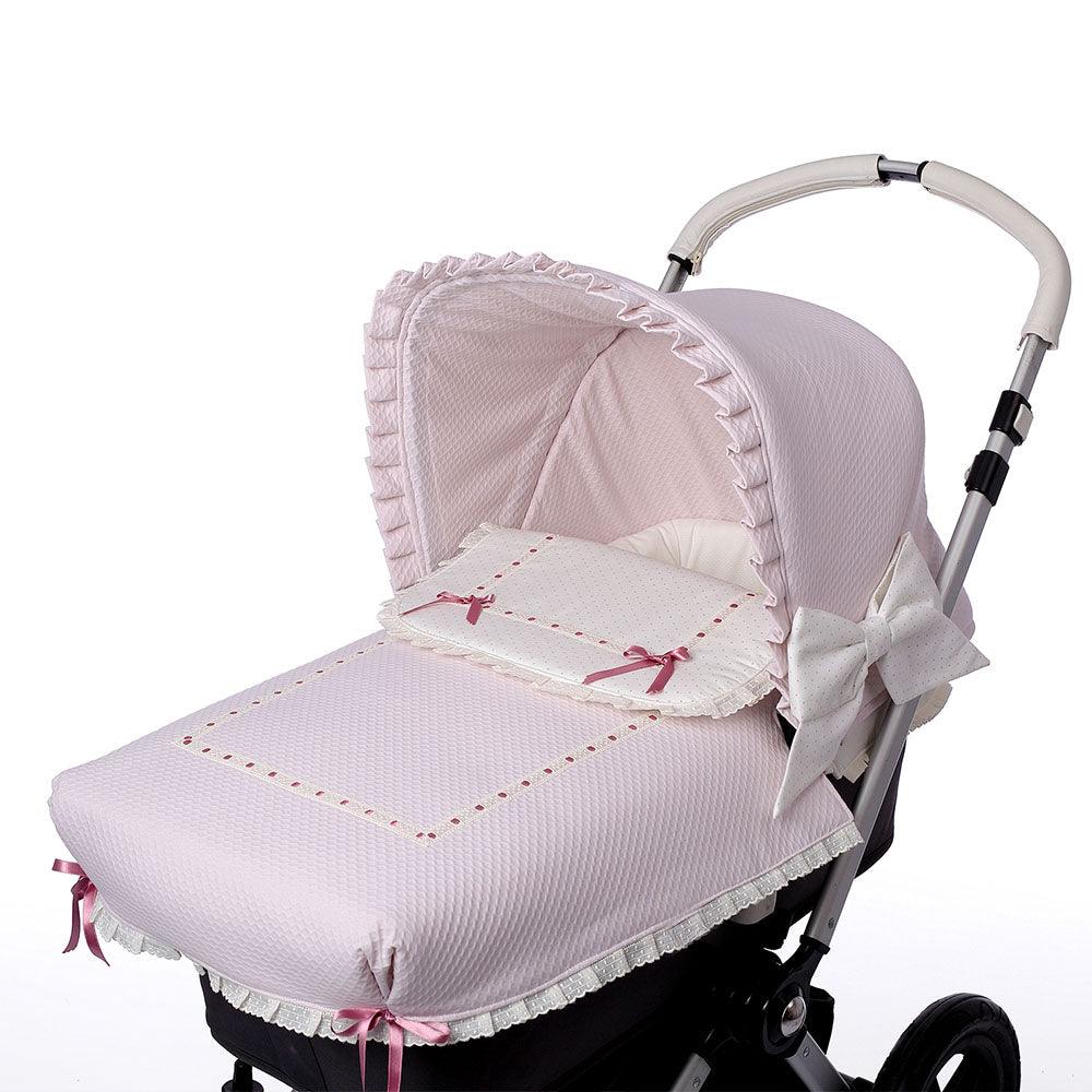 Colcha Capazo A Medida Carro Bebé U Pasacintas Rosa Bebiti By Nanetes - Nanetes #