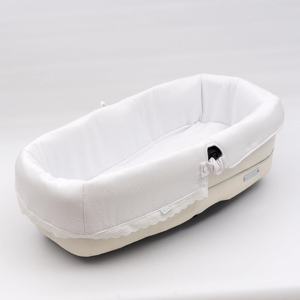 Cubre capazo a medida Blanco  Puntilla Bebiti Nanetes - Nanetes #