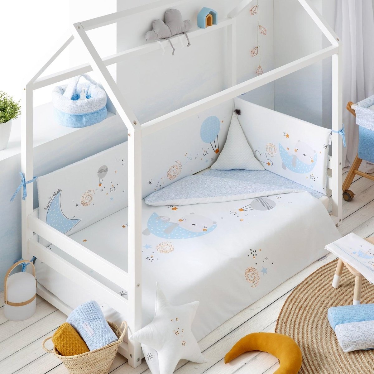 Edredón con Protector Cuna Volare Azul Chic - Nanetes
