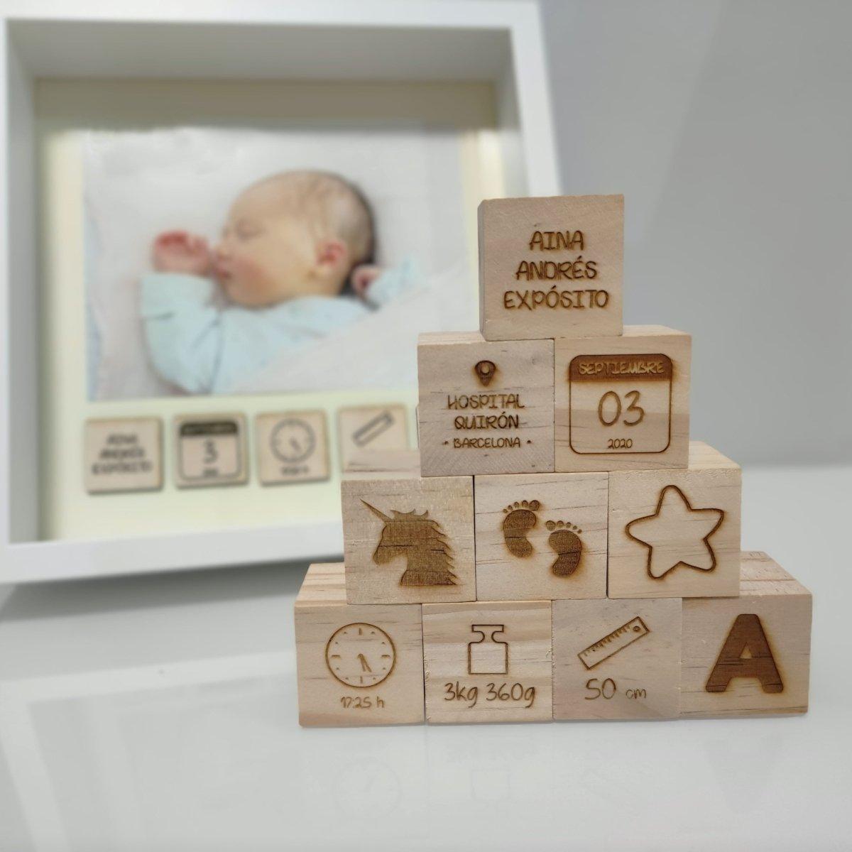 Bloques Madera Personalizados Datos Nacimiento - Nanetes #