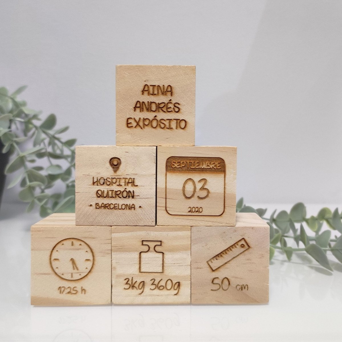 Bloques Madera Personalizados Datos Nacimiento - Nanetes