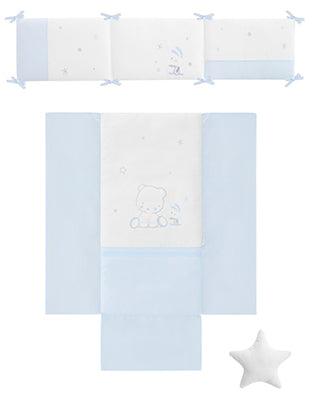 Edredón Cuna Bebé con Chichonera Osito Class Celeste - Nanetes #