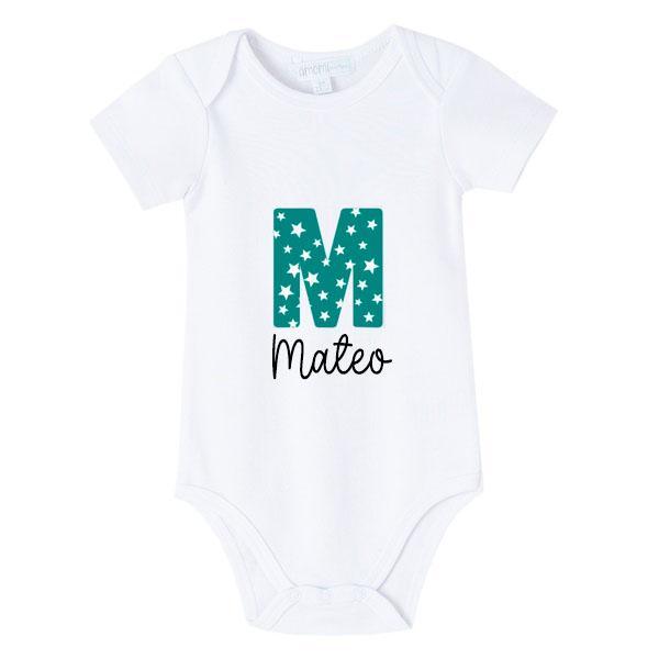 Body Bebe personalizado Inicial Menta - Nanetes #