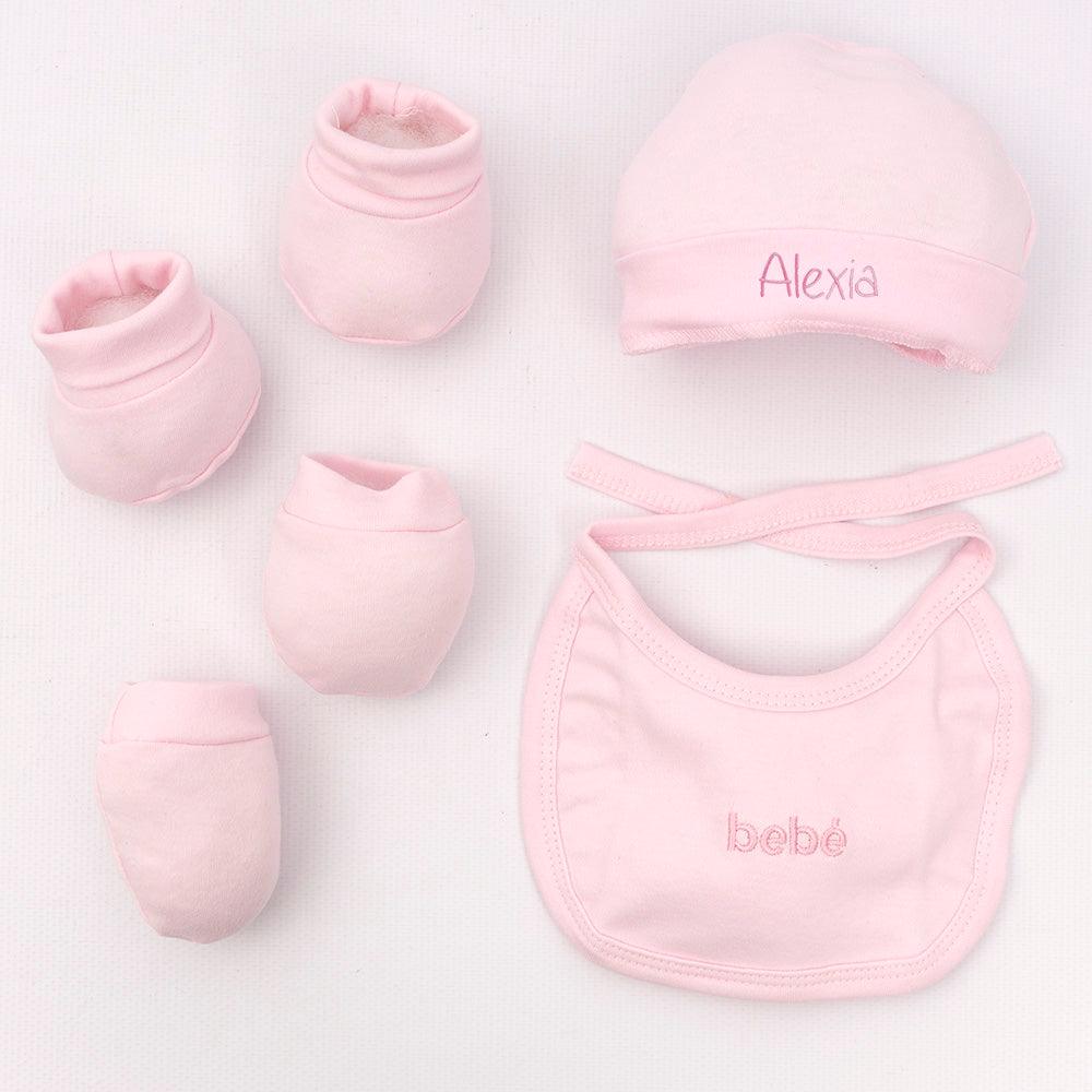 Gorro Personalizado con Manoplas y Peucos Primera Puesta Paritorio Bebé Nanetes - Nanetes