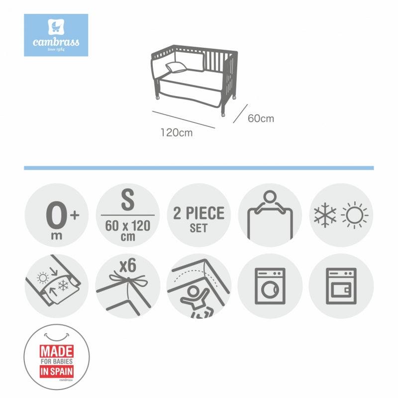 Edredón con protector essentia gris Cambrass - Nanetes #