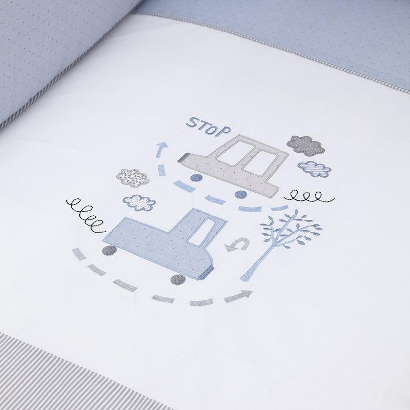 Edredon con protector Cuna Auto Azul Cambrass - Nanetes #