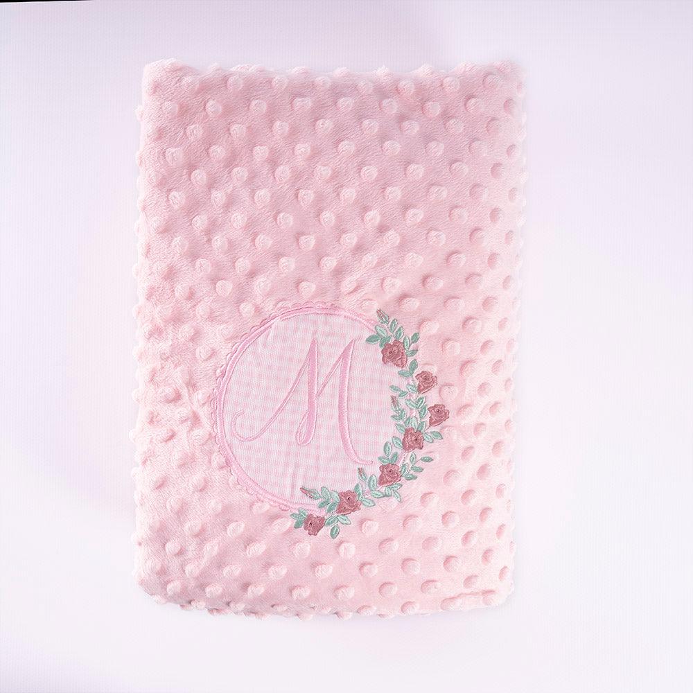 Manta Personalizada Bebé Inicial Guirnalda Redonda Nanetes - Nanetes