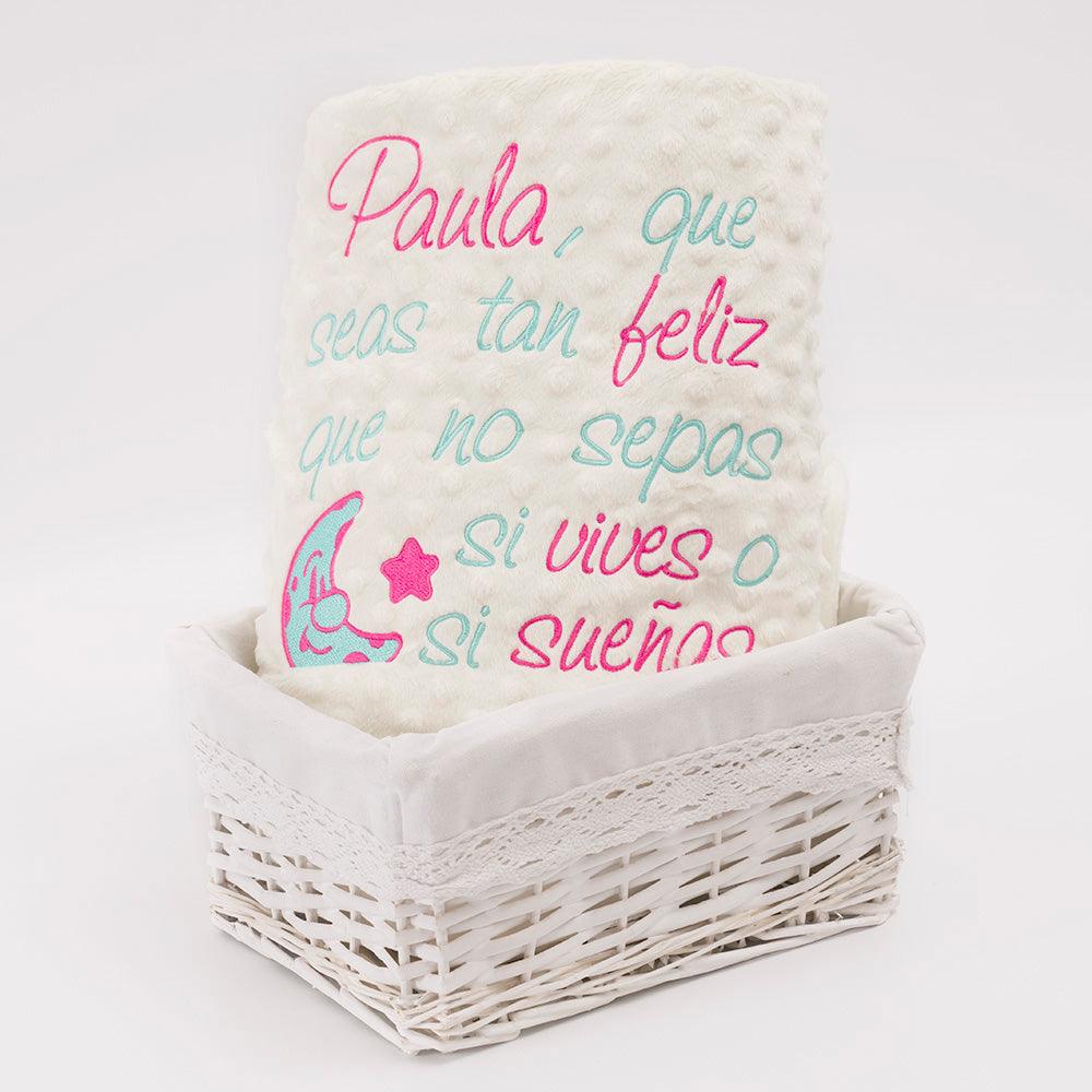 Manta Personalizada Frase Que seas tan Feliz - Nanetes