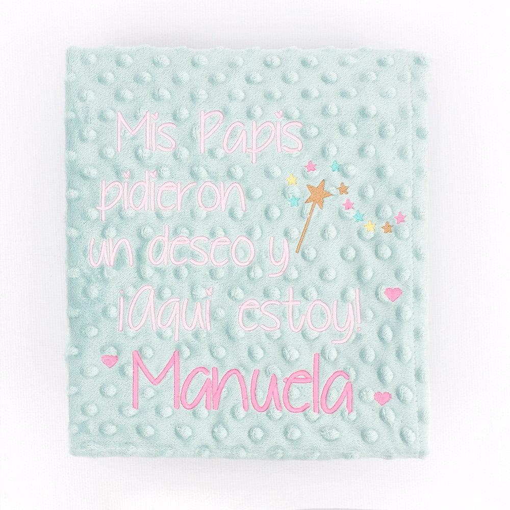 Manta Bebé Frase un deseo Nanetes - Nanetes #