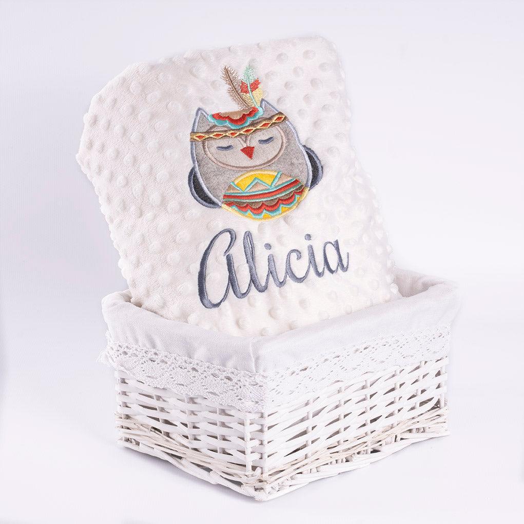 Manta Personalizada Bebé Buho Tribal Nanetes - Nanetes