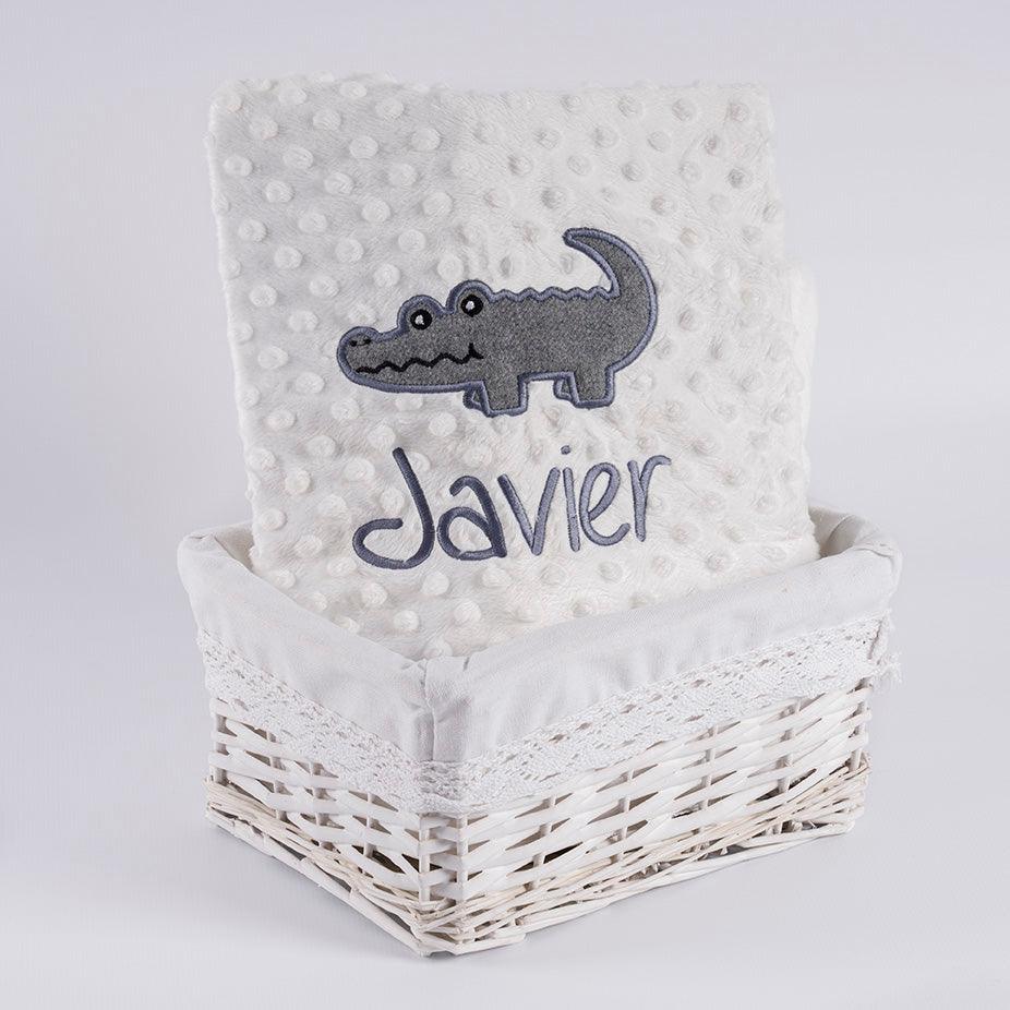 Manta Personalizada Bebé Cocodrilo Gris Nanetes - Nanetes