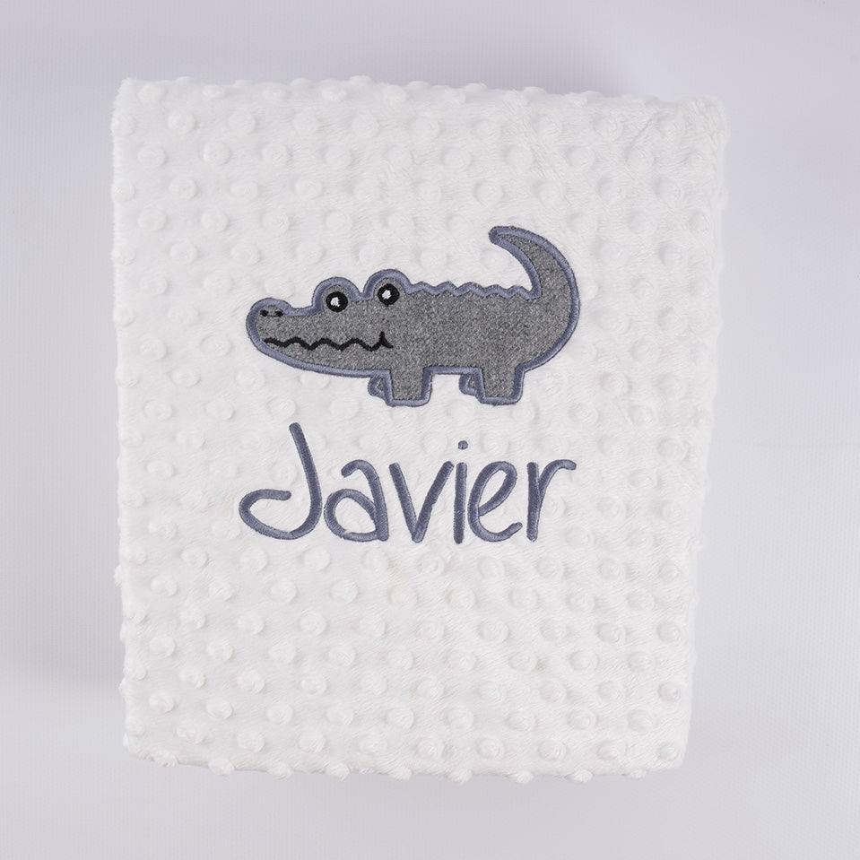 Manta Personalizada Bebé Cocodrilo Gris Nanetes - Nanetes