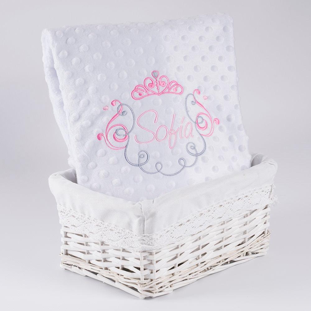 Manta Personalizada Bebé Corona Espirales Nanetes - Nanetes