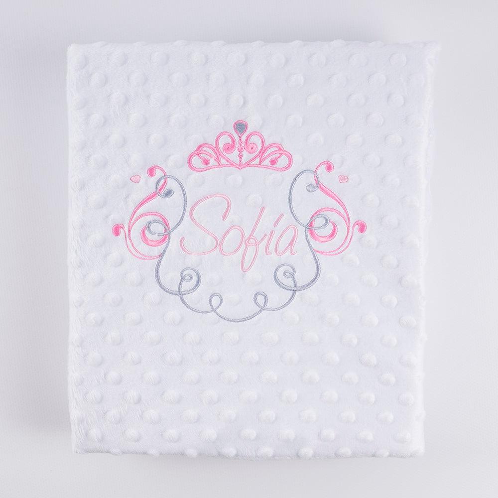 Manta Personalizada Bebé Corona Espirales Nanetes - Nanetes