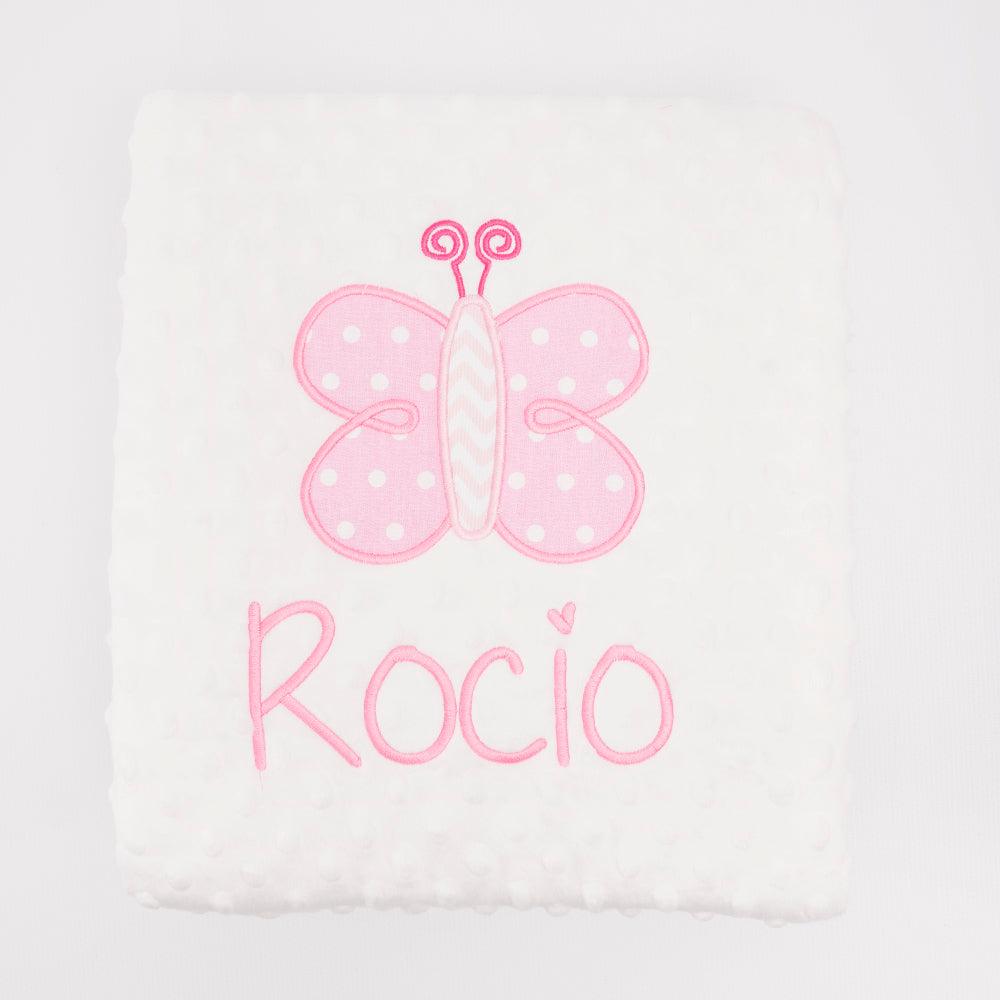 Manta Personalizada Bebé Mariposa Grande Nanetes - Nanetes
