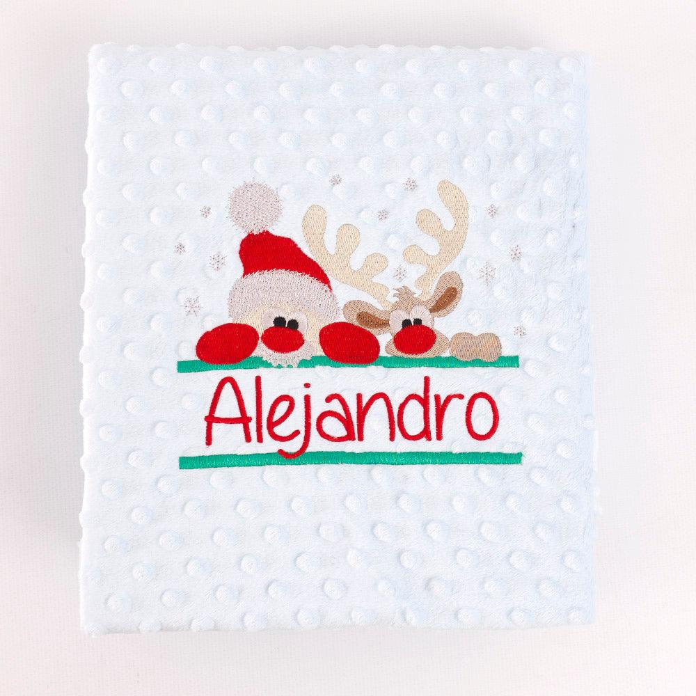 Manta Bebe Personalizada Navidad Noel y Rudolf Nanetes - Nanetes #