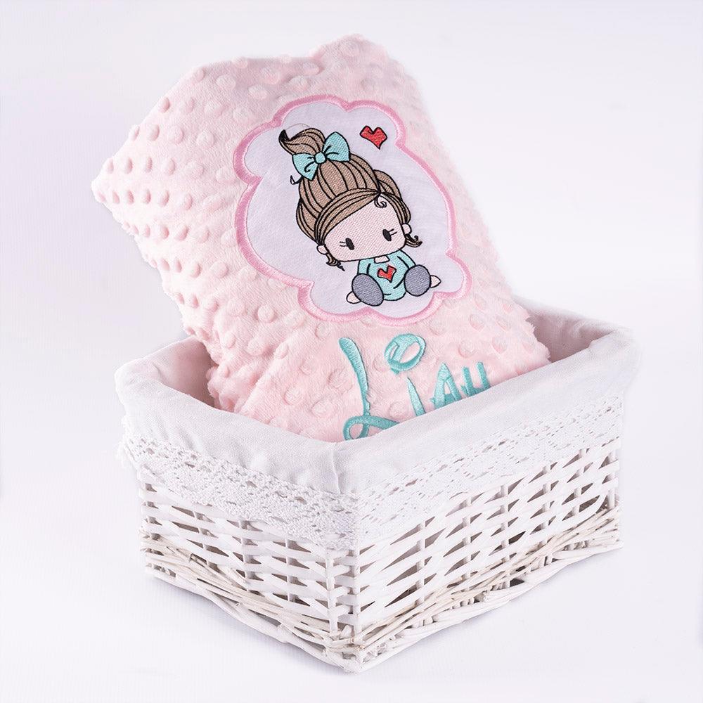 Manta Personalizada Bebé Niña Corazón Aplique Nanetes - Nanetes