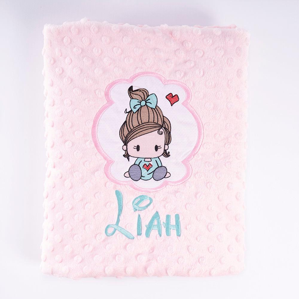 Manta Personalizada Bebé Niña Corazón Aplique Nanetes - Nanetes