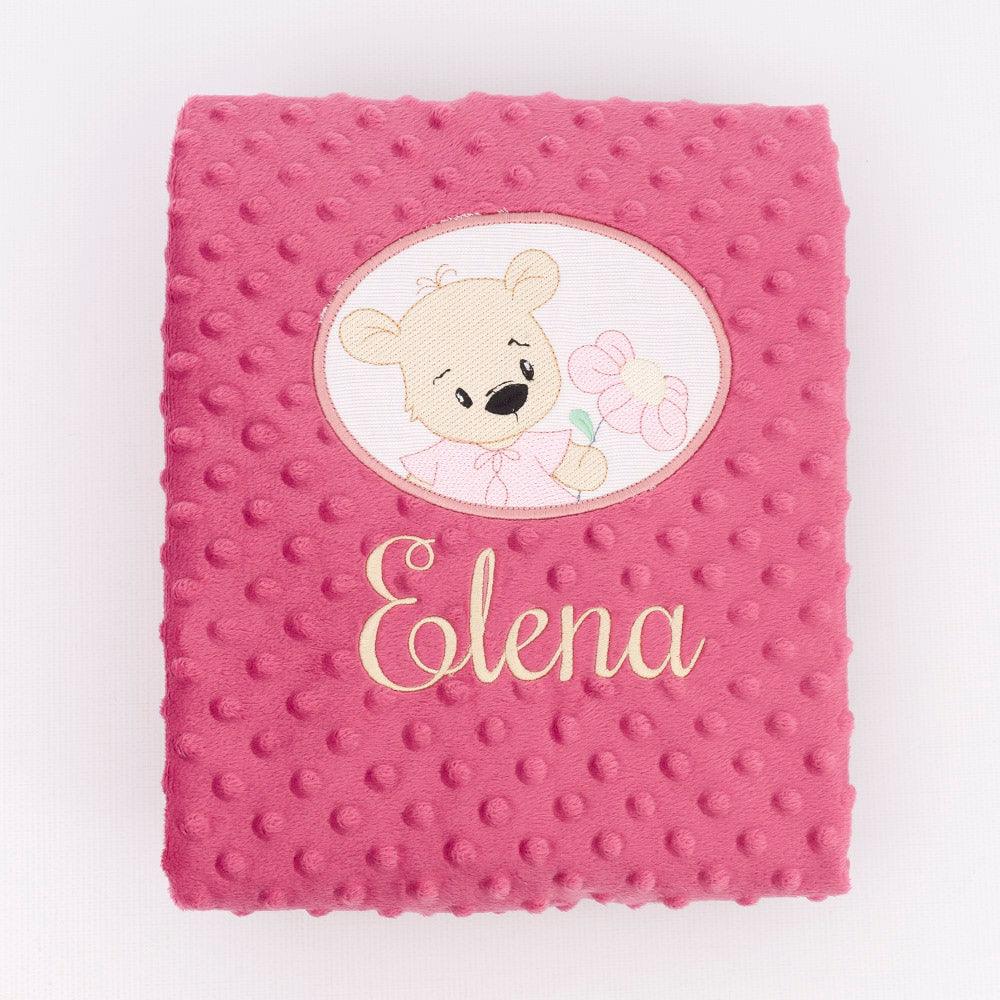 Manta Personalizada Bebe Osita flor Nanetes - Nanetes #