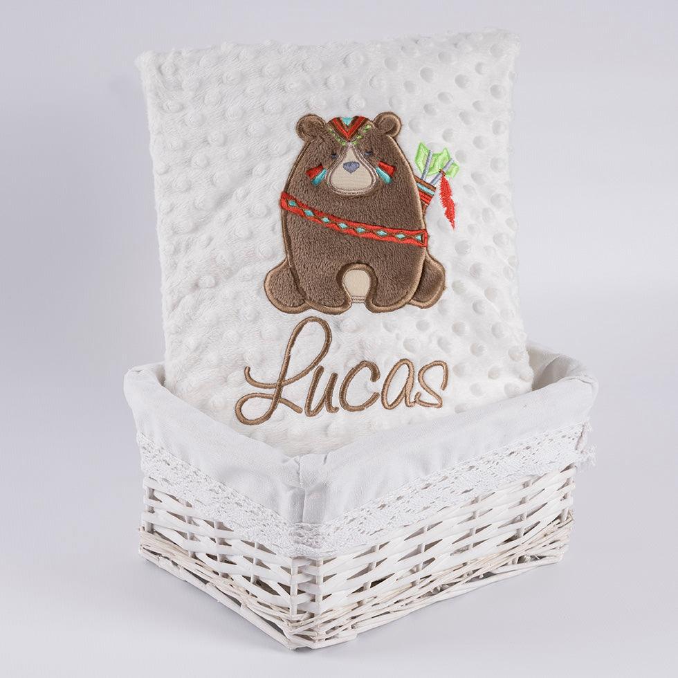 Manta Personalizada Bebé Oso Tribal Nanetes - Nanetes