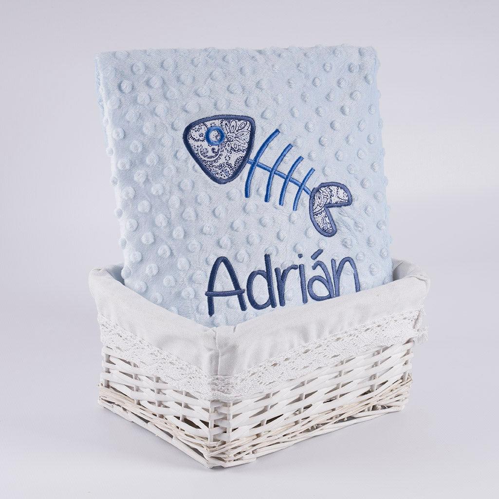 Manta Personalizada Bebé Raspa Pescado Nanetes - Nanetes