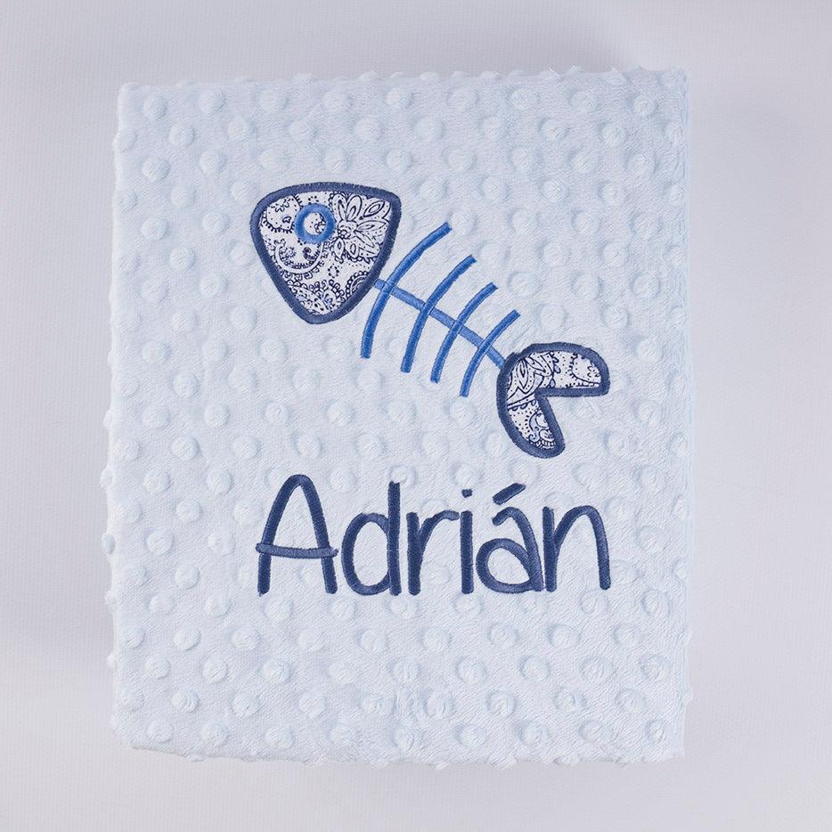Manta Personalizada Bebé Raspa Pescado Nanetes - Nanetes