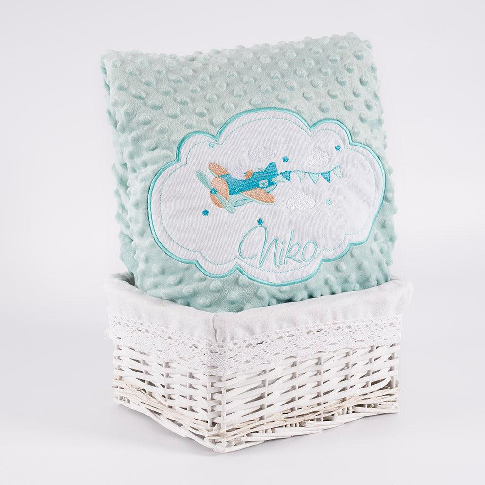 Manta Personalizada Bebé Aeroplano Banderitas Nanetes - Nanetes